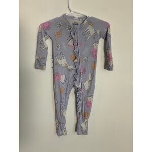 Bums & Roses Bamboo‎ Baby Girl Peppa Pig Purple Zippy Pajamas 0-3 Months